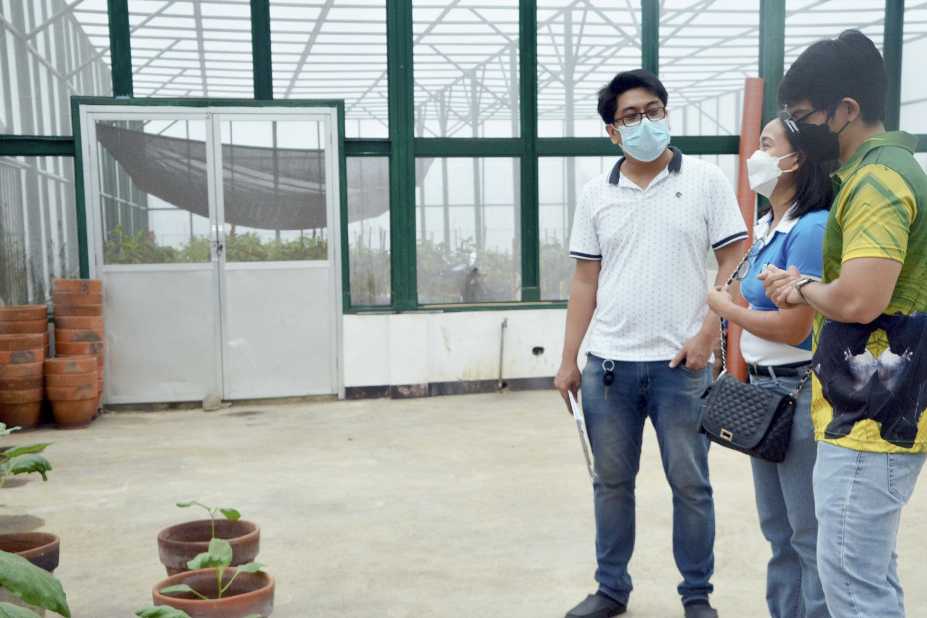 The Crops Research Division (CRD) of DOST-PCAARRD during their field monitoring visit at the experimental sites of the project (Image Credit: Crops Research Division, DOST-PCAARRD)