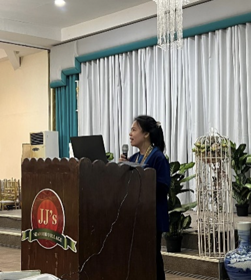 Ms. Genny G. Bandoles giving her lecture on impact assessment