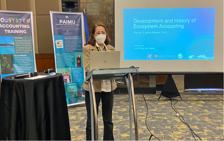 Dr. Marian delos Angeles opened the training with an introductory lecture to Ecosystem Accounting