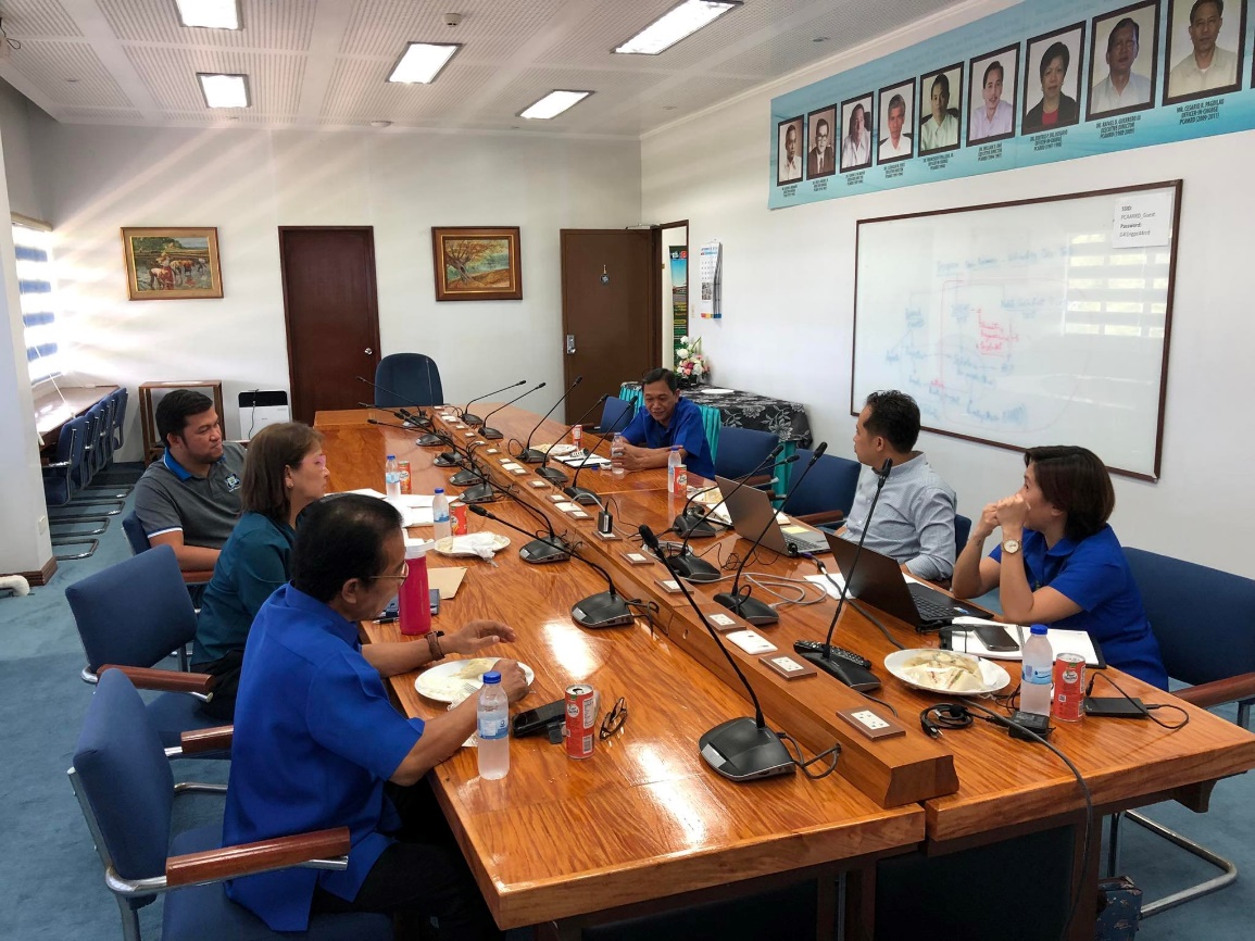 Dr. Dixon T. Gevaña (Middle right) of UPLB-CFNR discussing with the FERD and TTPD team led by Dir. Noel A. Catibog (Upper right) the project details and deliverables. Image credit: TTPD, DOST-PCAARRD