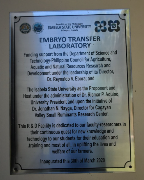 Marker of the ET Laboratory in ISU. (Image credit: Institution Development Division, DOST-PCAARRD)