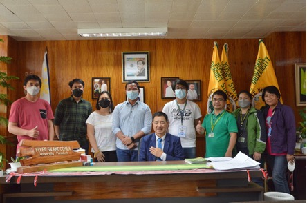 The DOST-PCAARRD team led by Dr. Allan B. Siano (4th from left), OIC of the Crops Research Division, in a courtesy visit to the BSU President Dr. Felipe S. Comila (center)